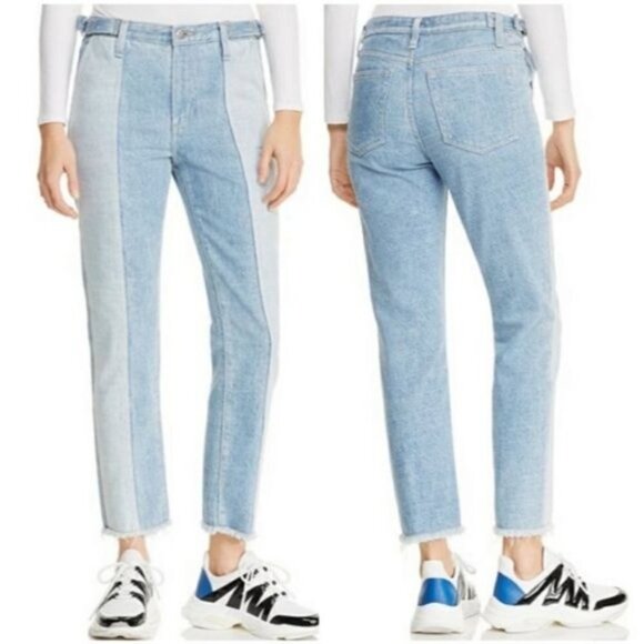 NWT AG Isabelle‎ Paneled Straight Jeans in Infamous Size 25 - Picture 1 of 6